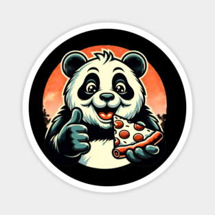 Panda Bear Eating Pizza Magnet