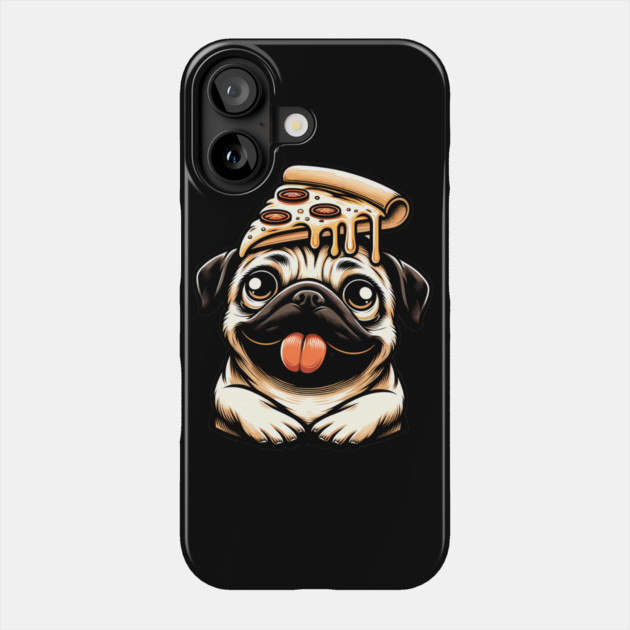 Pug Dog Eating Pizza Phone Case by logiamerch