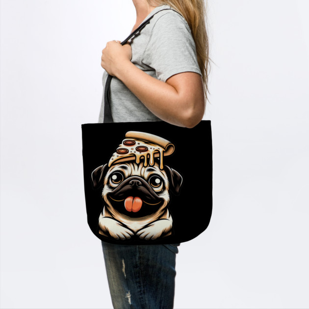 Pug Dog Eating Pizza by logiamerch