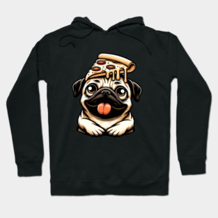 Pug Dog Eating Pizza Hoodie