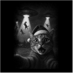 Christmas-cat Posters and Art