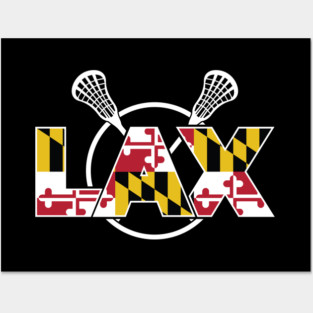 Maryland Flag Lacrosse Posters and Art