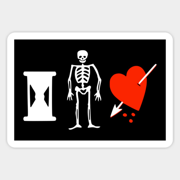 Jolly Roger Pirate Flag - Pirate John Phillips - Skull Skeleton Flag Magnet by Yesteeyear