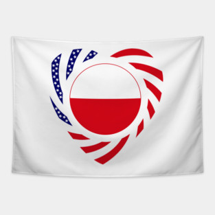 Polish American Multinational Patriot Flag (Heart Poland & USA) Tapestry