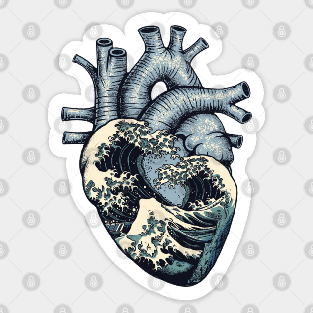 Kanagawa Heart Sticker by GoshWow®