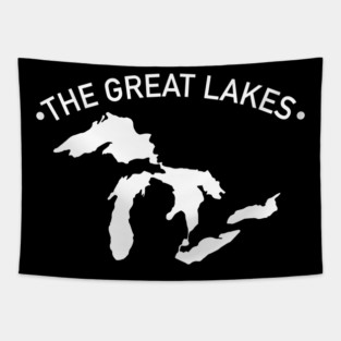 The Great Lakes USA White Tapestry