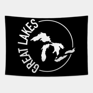 The Great Lakes Lake Michigan White Tapestry