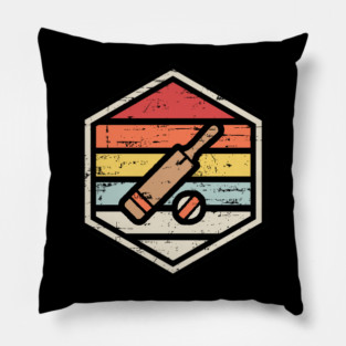 Retro Badge Cricket Pillow