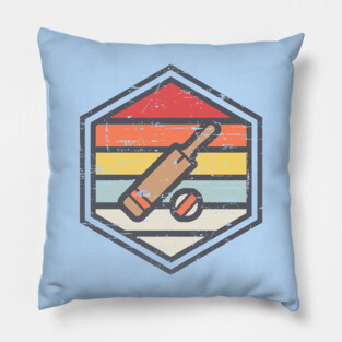 Retro Badge Cricket Pillow