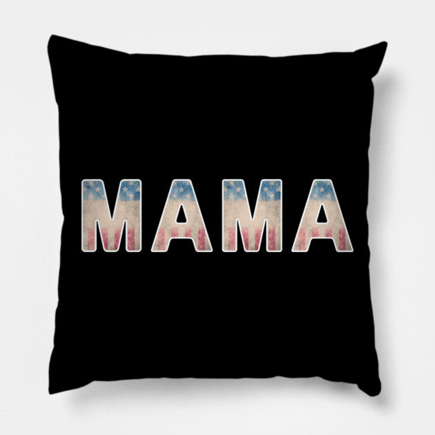 Vintage US Flag Mama Pillow by The WYLD Tribe