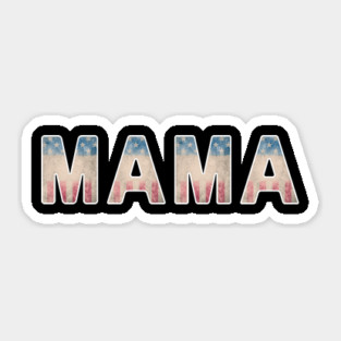 Vintage US Flag Mama Sticker