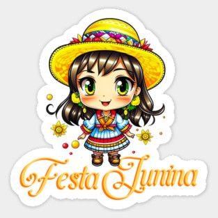 Festa Junina Cute Farm Girl Sticker