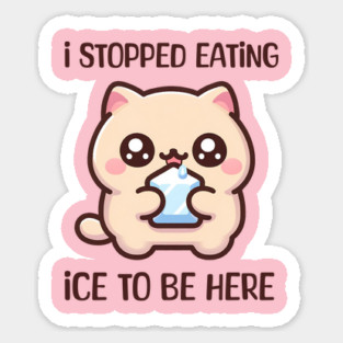 I STOPPED EATING ICE TO BE HERE Sticker