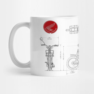Little Honda P50 (1966–1968) Blueprint – Classic Honda Motorized Bicycle Illustration Mug