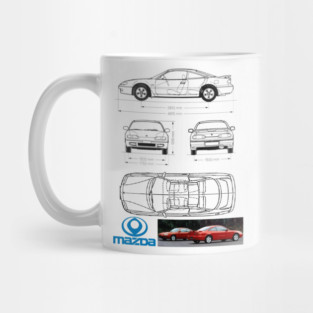 Mazda MX-6 (1991–1997) Blueprint – Classic 90s Coupe Technical Illustration Mug