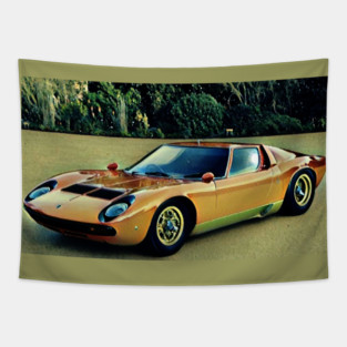 Lamborghini Miura – Iconic 1960s Supercar Retro Art Tapestry