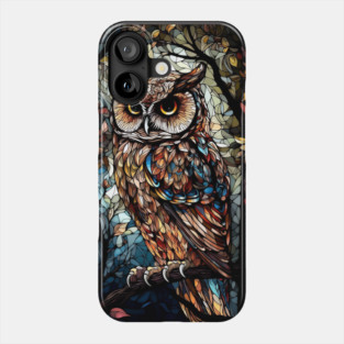 Stained Glass Owl – Intricate Mosaic Forest Art Design Phone Case