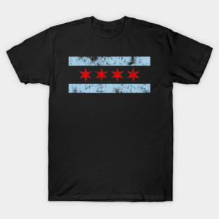 Chicago Flag Distressed Chi Town Windy City T-Shirt