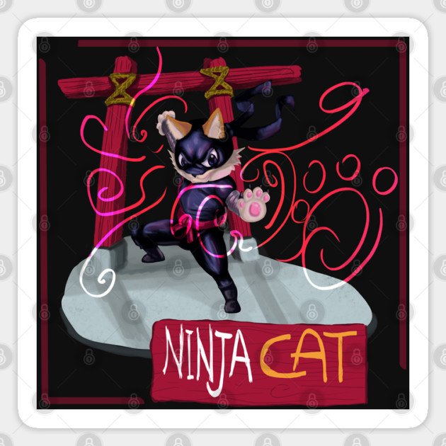 NINJA CAT v1 Sticker by droidmonkey