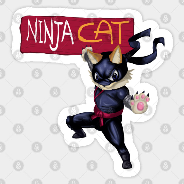 NINJA CAT v2 Sticker by droidmonkey