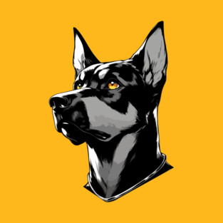 Stunning and Cool German Pinscher Monochrome and Gold Portrait for Father's Day T-Shirt