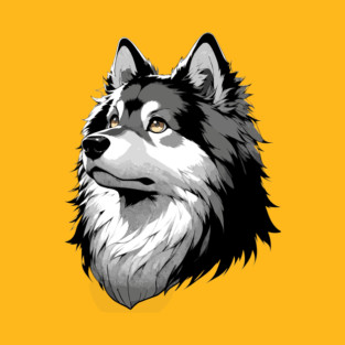 Stunning and Cool German Spitz Monochrome and Gold Portrait for Father's Day T-Shirt