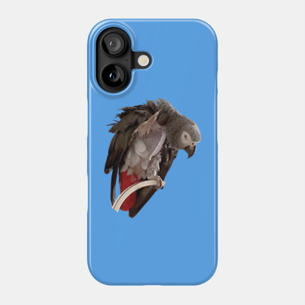 Einstein African Grey Parrot Waving, Bare Chest Phone Case by Einstein Parrot