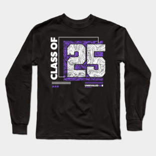 Class of 2025 Urban Streetwear // Graduation Class of '25 Purple Long Sleeve T-Shirt