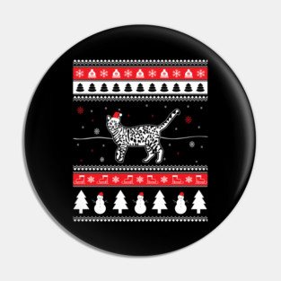Bengal Cat Ugly Christmas Pin