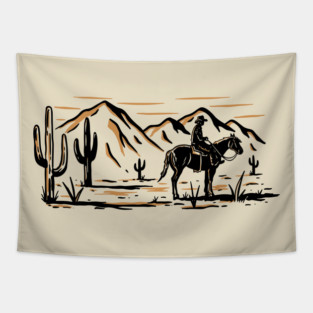 Lone cowboy Tapestry