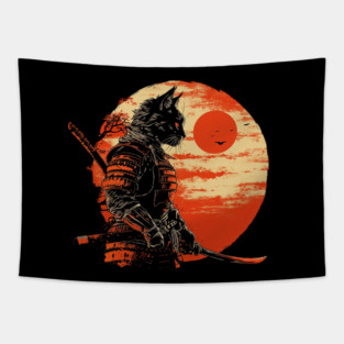 samurai cat Tapestry