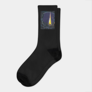 Lit Flame in a Cave Socks