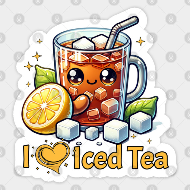 I Love Iced Tea Sticker by HolidayBug