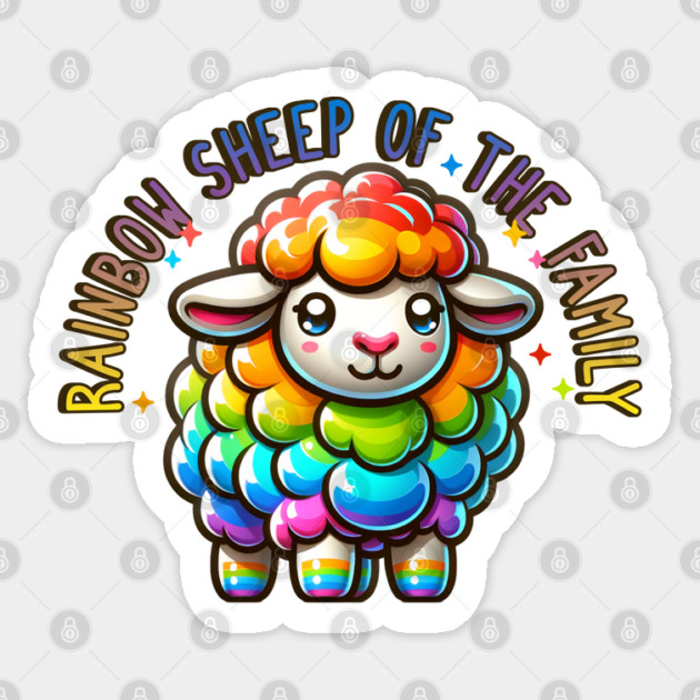 Rainbow Pride Sheep of the Family Sticker by HolidayBug