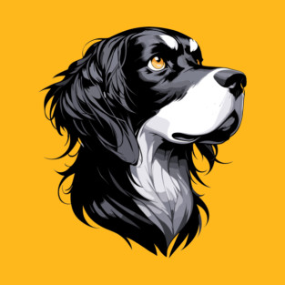 Stunning and Cool Gordon Setter Monochrome and Gold Portrait for Father's Day T-Shirt
