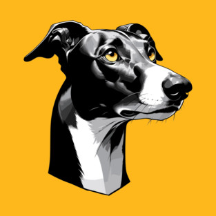 Stunning and Cool Greyhound Monochrome and Gold Portrait for Father's Day T-Shirt