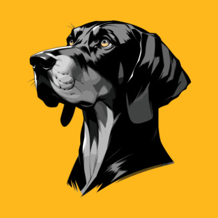 Stunning and Cool Hanoverian Scenthound Monochrome and Gold Portrait for Father's Day T-Shirt