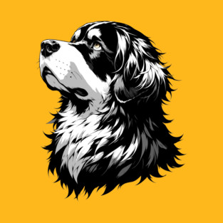 Stunning and Cool Hovawart Monochrome and Gold Portrait for Father's Day T-Shirt