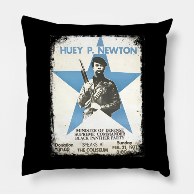 Huey Newton 1971 Poster Pillow by UrbanLifeApparel