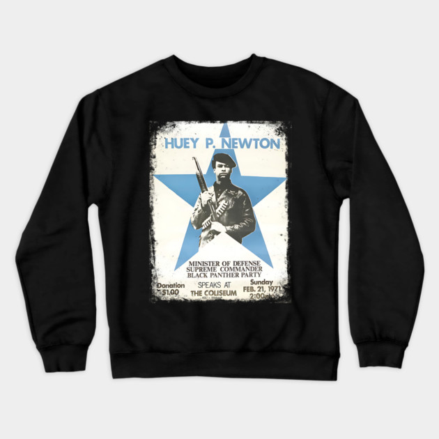 Huey Newton 1971 Poster Crewneck Sweatshirt by UrbanLifeApparel