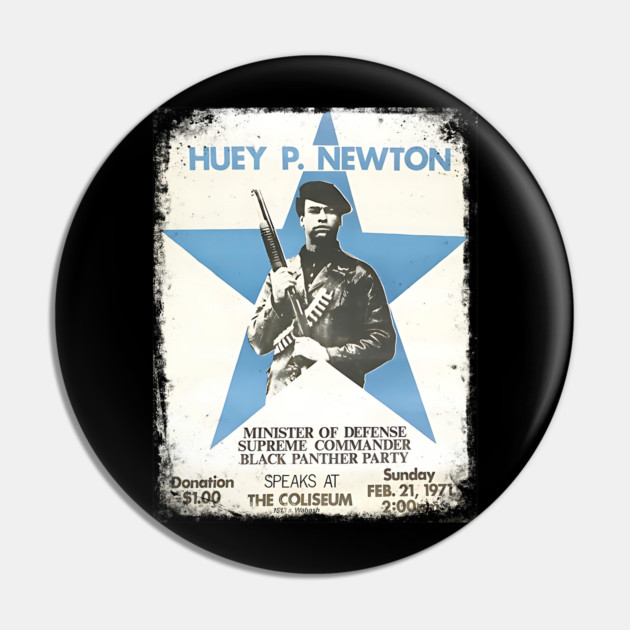 Huey Newton 1971 Poster Pin by UrbanLifeApparel
