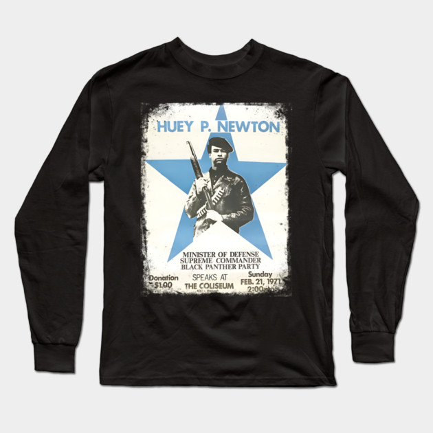 Huey Newton 1971 Poster Long Sleeve T-Shirt by UrbanLifeApparel