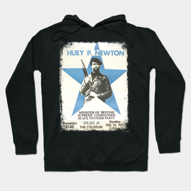 Huey Newton 1971 Poster Hoodie by UrbanLifeApparel