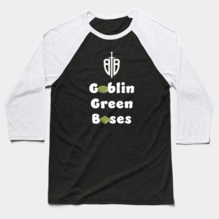 Goblin Green Bases in White Baseball T-Shirt