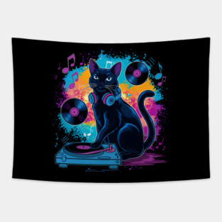 The Groovy Cat DJ Tapestry