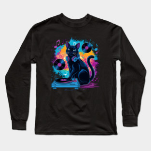 The Groovy Cat DJ Long Sleeve T-Shirt