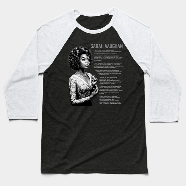 Sarah Vaughan Baseball T-Shirt by UrbanLifeApparel