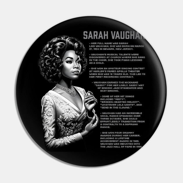 Sarah Vaughan Pin by UrbanLifeApparel