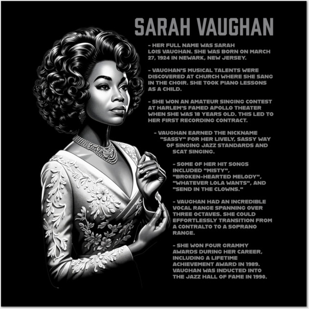 Sarah Vaughan Wall Art by UrbanLifeApparel