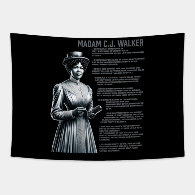 Madam CJ Walker Tapestry by UrbanLifeApparel